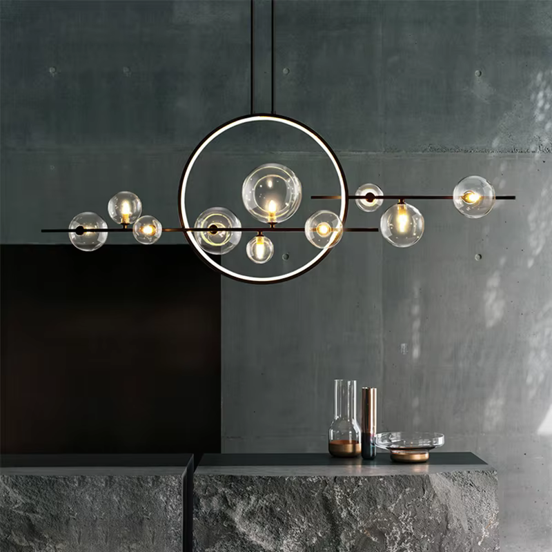 Modern glass globe chandelier