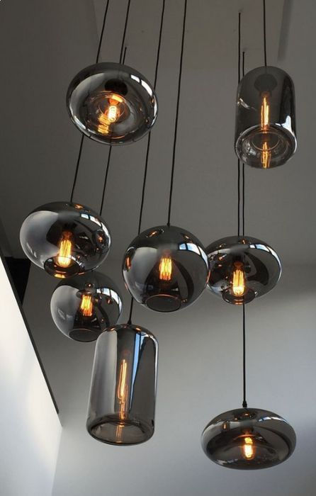 Smoked glass pendant lights